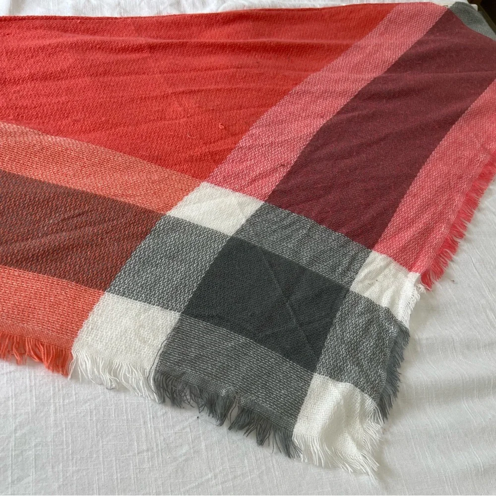 Wander Agio Warm Long Shawl Winter Large Knit Cashmere Feel Plaid Triangle Scarf